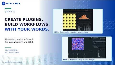 No-code · Plugins AFM & EBSD et workflows avec LLM + RAG